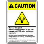 Caution RF exposure beyond this point safety sign