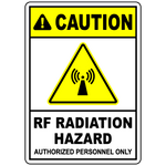Caution RF radiation no unauthorized access sign