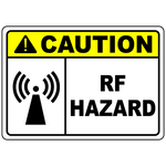 Caution RF hazard safety warning sign