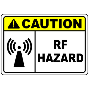 Caution RF hazard safety warning sign