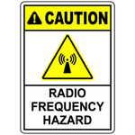 Caution radio frequency hazard safety warning sign