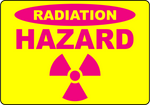 Radiation hazard safety warning vinyl polyester label