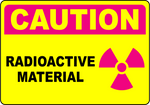 Caution radioactive material safety vinyl polyester label