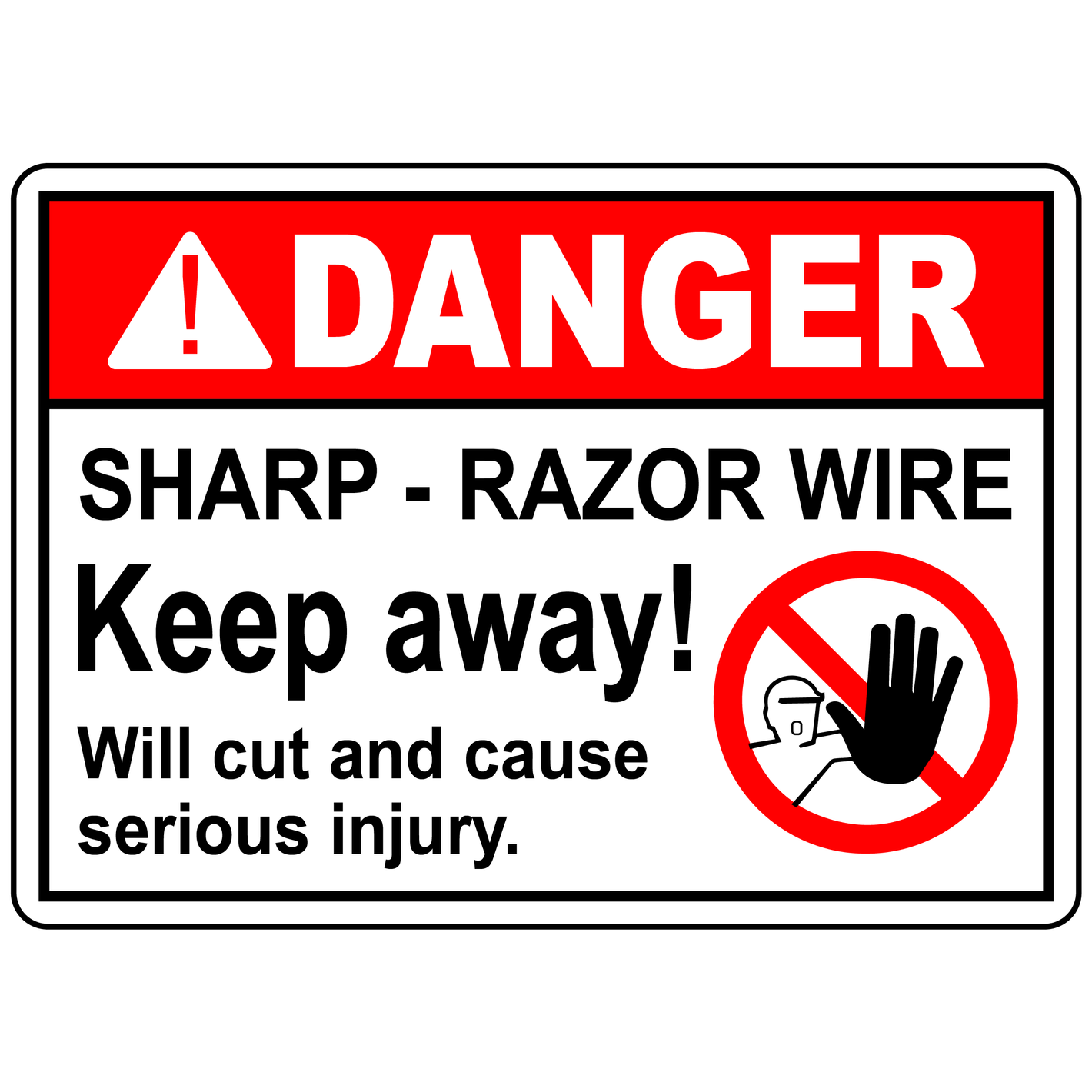 Danger Sharp-Razor Wire Keep Away! Will Cut And Cause Serious Injury.