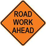 Road work ahead aluminum traffic safety warning sign for work zones