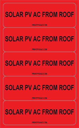 1x3x5 Solar PV AC from Roof V-549 Decal