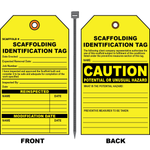 Scaffold hazard inspection tag double sided OSHA vinyl grommet tie