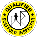 Qualified scaffold inspector vinyl hard hat safety sticker
