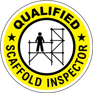 Qualified scaffold inspector vinyl hard hat safety sticker