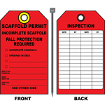 Scaffold permit inspection tag with fall protection requirements