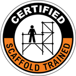 Certified scaffold trained vinyl hard hat safety sticker