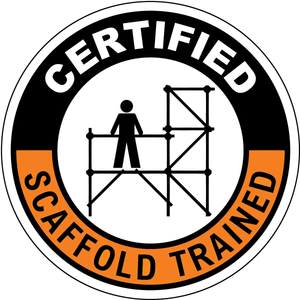 Certified scaffold trained vinyl hard hat safety sticker