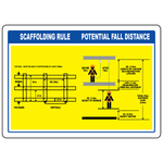 Scaffolding rule fall protection safety sign vinyl aluminum