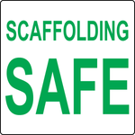 Scaffolding safe aluminum sign for approved scaffold identification