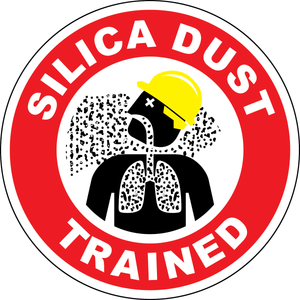 Silica dust trained vinyl hard hat safety sticker