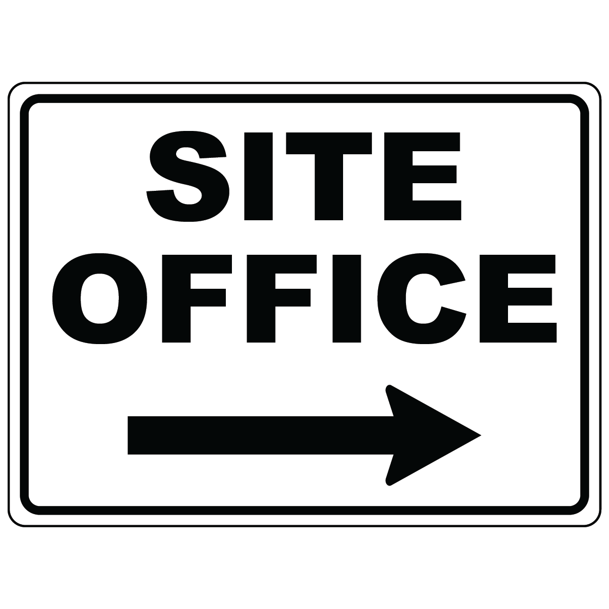 Site office right arrow directional sign for construction sites