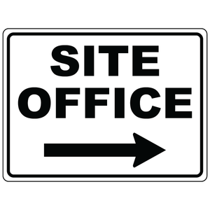 Site office right arrow directional sign for construction sites