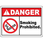 Danger smoking prohibited safety sign