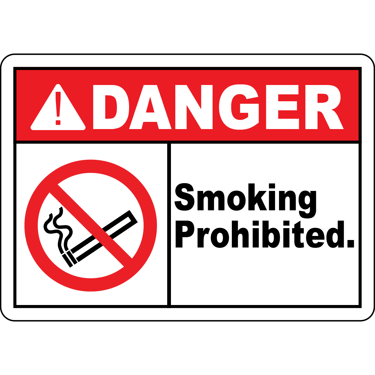 Danger smoking prohibited safety sign