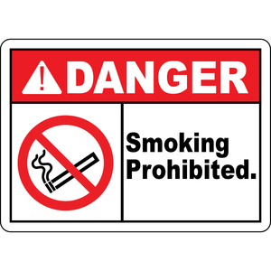 Danger smoking prohibited safety sign