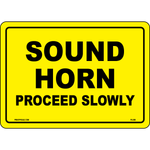 Sound horn proceed slowly forklift safety warning sign