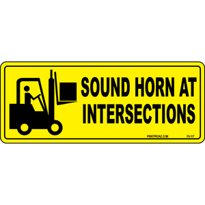 Sound horn at intersections vinyl safety label