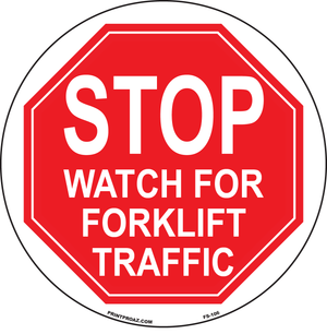 Stop watch for forklift traffic anti-slip floor sign
