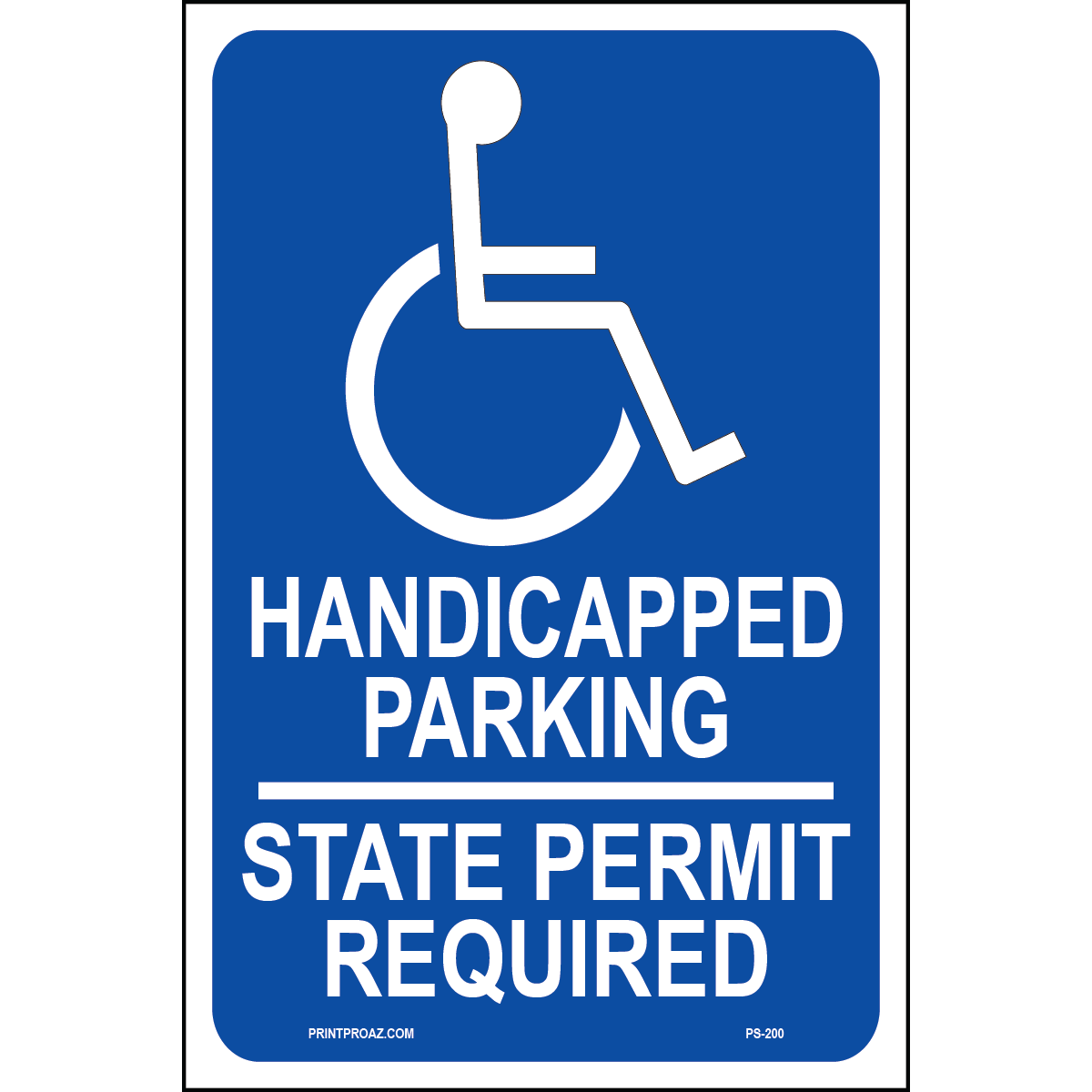 Texas Handicapped Parking Permit Required Sign, Aluminum, PS-200