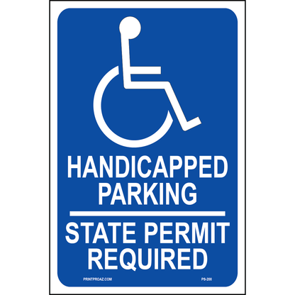 Texas Handicapped Parking Permit Required Sign, Aluminum, PS-200