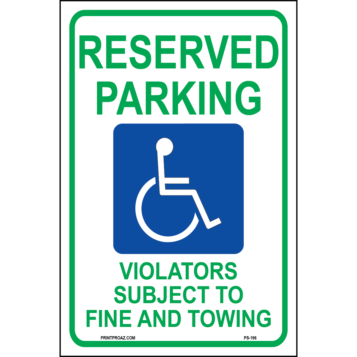Texas Reserved Parking Sign, Aluminum, PS-196