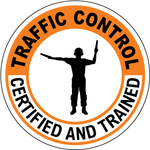 Traffic control certified vinyl hard hat sticker flagman symbol