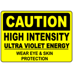 Caution UV energy eye skin protection safety sign
