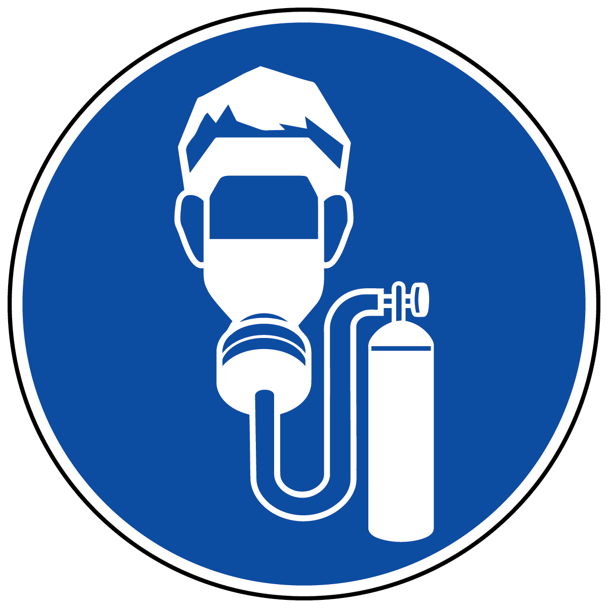 Use breathing apparatus polyester label with mandatory respirator symbol for workplace respiratory protection