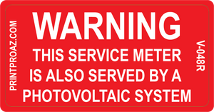 1.5x3, Warning This Service Meter V-048 Decal