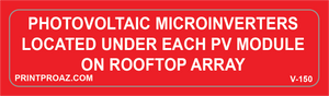 1X4 PHOTOVOLTAIC MICROINVERTERS Vinyl V-150 Decal