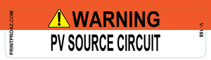 1x4 WARNING PV SOURCE CIRCUIT Vinyl V- 168 Decal