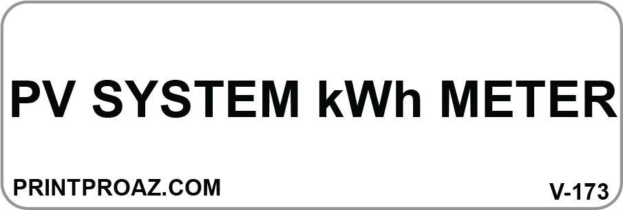 1X3 PV SYSTEM kWh METER Vinyl V-173 Decal