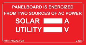 2X4 PANELBOARD IS ENERGIZED Vinyl V-178 Decal