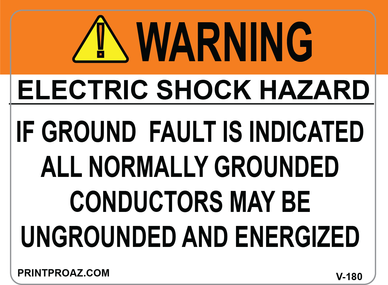 3X4 WARNING ELECTRIC SHOCK HAZARD Vinyl V-180 Decal