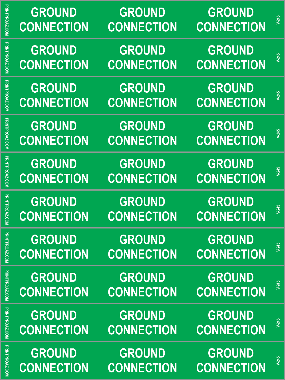 3.75x5 Electrical Identification Label Set Vinyl V-245 Decal