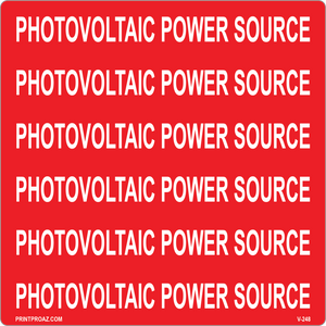 5.75x5.75 Solar Label, Vinyl Decal Solar Labels, V-248