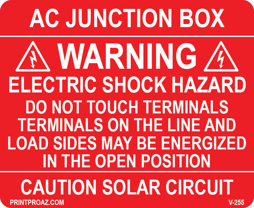 2.75x 2.25 AC Junction Box Vinyl V-255 Decal