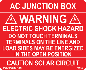 2.75x 2.25 AC Junction Box Vinyl V-255 Decal