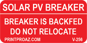 1X2 Solar PV Breaker Vinyl V-256 Decal