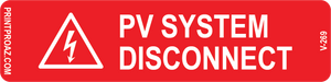 1X4 PV System Disconnect Vinyl V-269 Decal