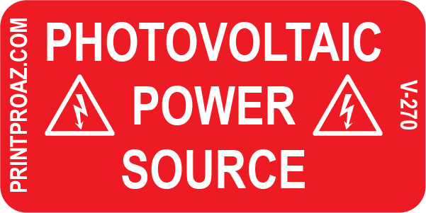 1X2 Photovoltaic Power Source Vinyl V-270 Decal