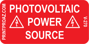 1X2 Photovoltaic Power Source Vinyl V-270 Decal