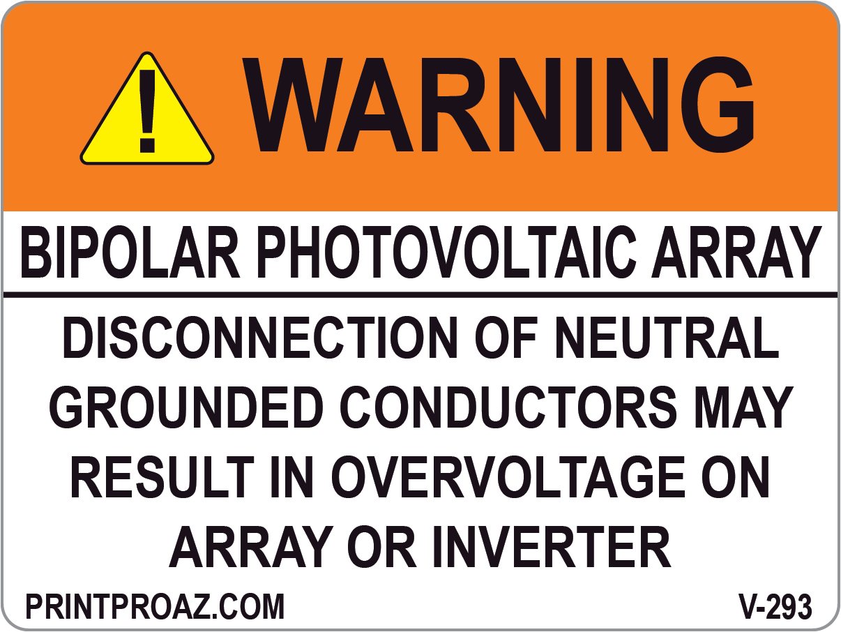 3x4 Solar Warning Label Vinyl V-293 Decal