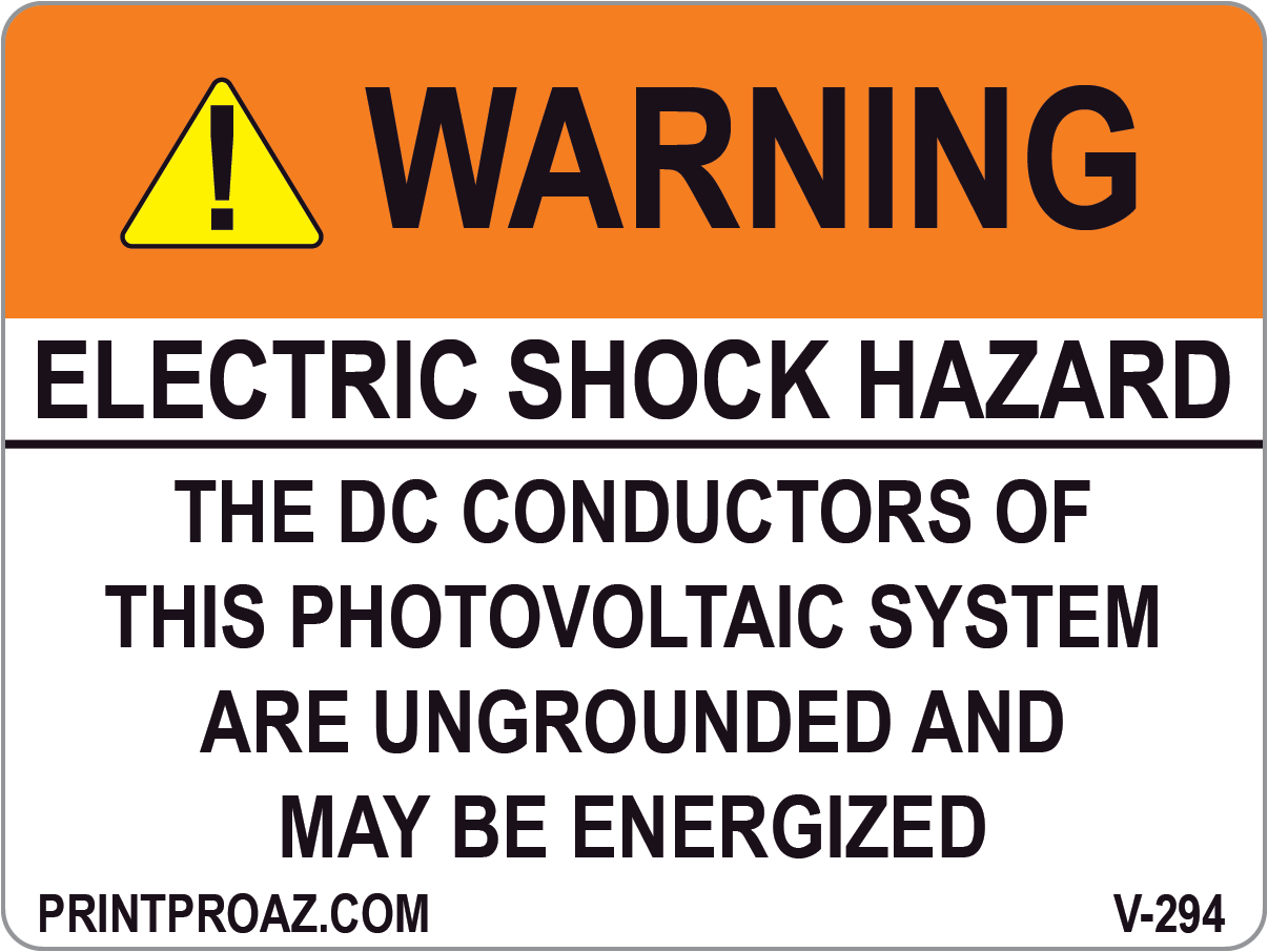 3x4 Solar Warning Label Vinyl V-294 Decal