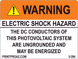 3x4 Solar Warning Label Vinyl V-294 Decal